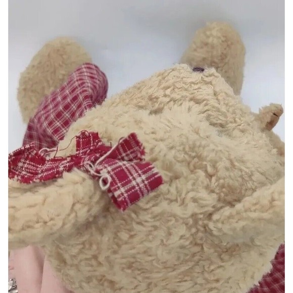 Vintage Mama & Baby Plush Boyds 18" Bear Teddy Cute Primative Plaid Dress Mom - Picture 5 of 9
